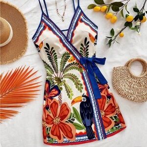 Colorful summer wrap dress